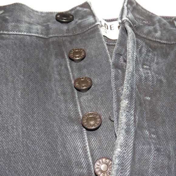 Agolde Black Wash Riley High Rise Cropped Straight Leg Jeans - Picture 8 of 11